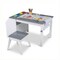 Kids Drawing Table and Stool Set with Paper Roll and Paint Cups